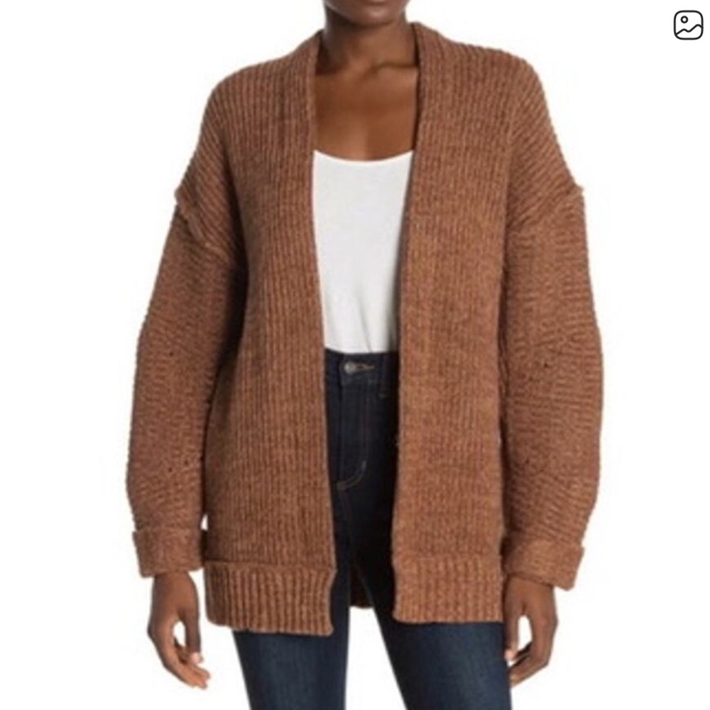 Free People Brown Knit High Hopes Cardigan